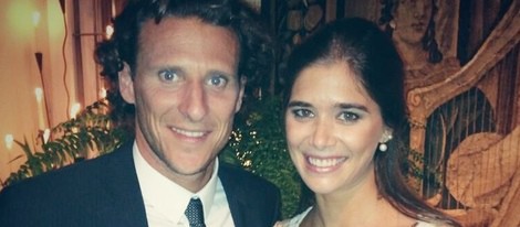 Diego Forlán y Paz Cardoso el día de su boda civil