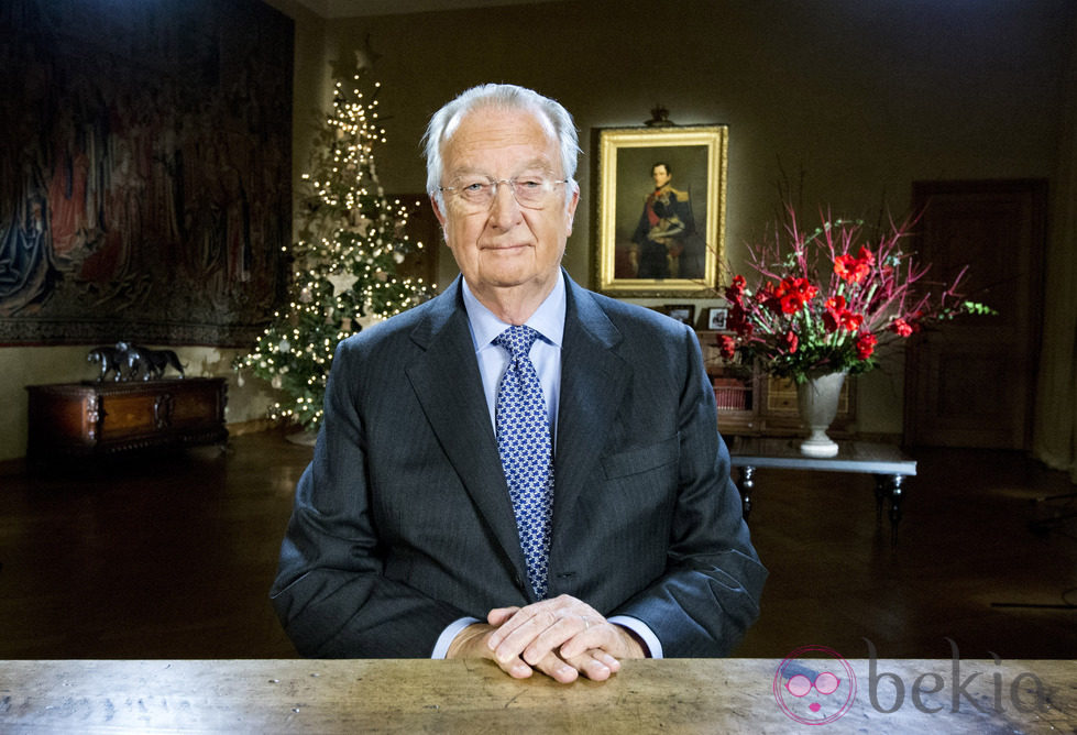 El Rey Alberto de Bélgica durante el discurso de Navidad 2012