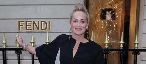 Sharon Stone en la apertura de una nueva tienda Fendi en París