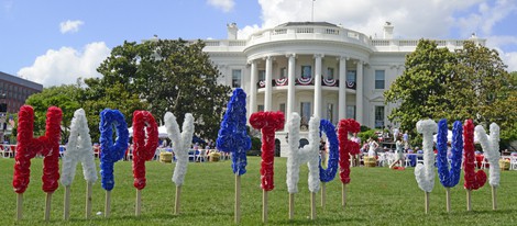 La Casa blanca decorada con motivos del Día de la Independencia 2013 en Estados Unidos