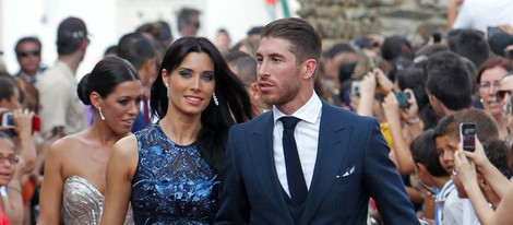 Sergio Ramos y Pilar Rubio de la mano en la boda de Alejandro Talavante y Yessica Ramírez