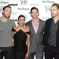 Ernesto Arguello, Eva Longoria, Ben Patton y Tim Lopez en la apertura del restaurante She by Morton's