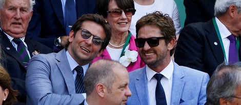 Gerard Butler y Bradley Cooper en la final de Wimbledon 2013