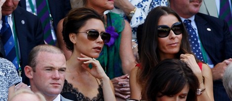 Wayne Rooney y Victoria Beckham en la final de Wimbledon 2013