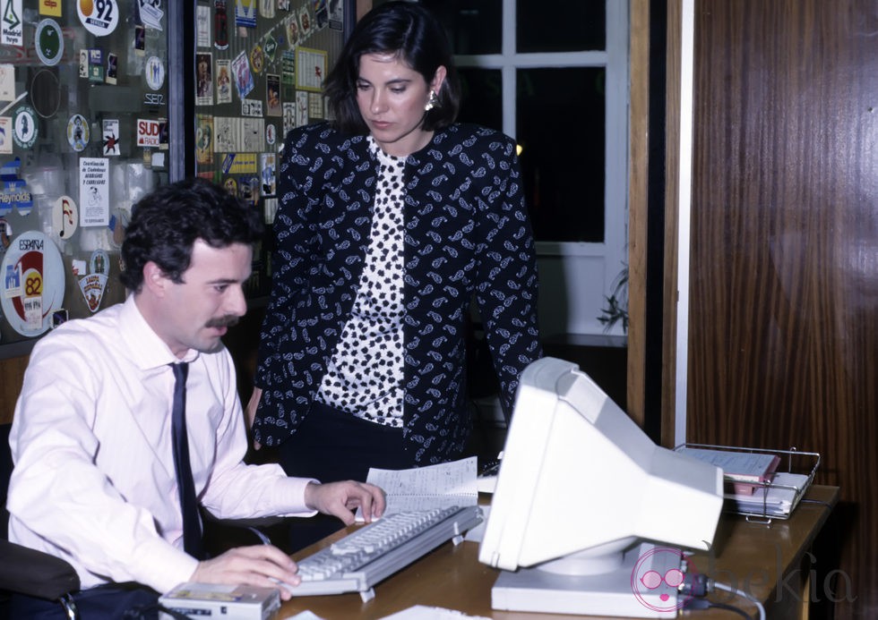 Concha García Campoy y Manuel Campo Vidal en los años 80