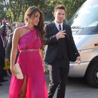 Leo Messi y Antonella Rocuzzo en la boda de Xavi Hernández y Nuria Cunillera