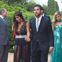 Cesc Fábregas y Daniella Semaan en la boda de Xavi Hernández y Nuria Cunillera