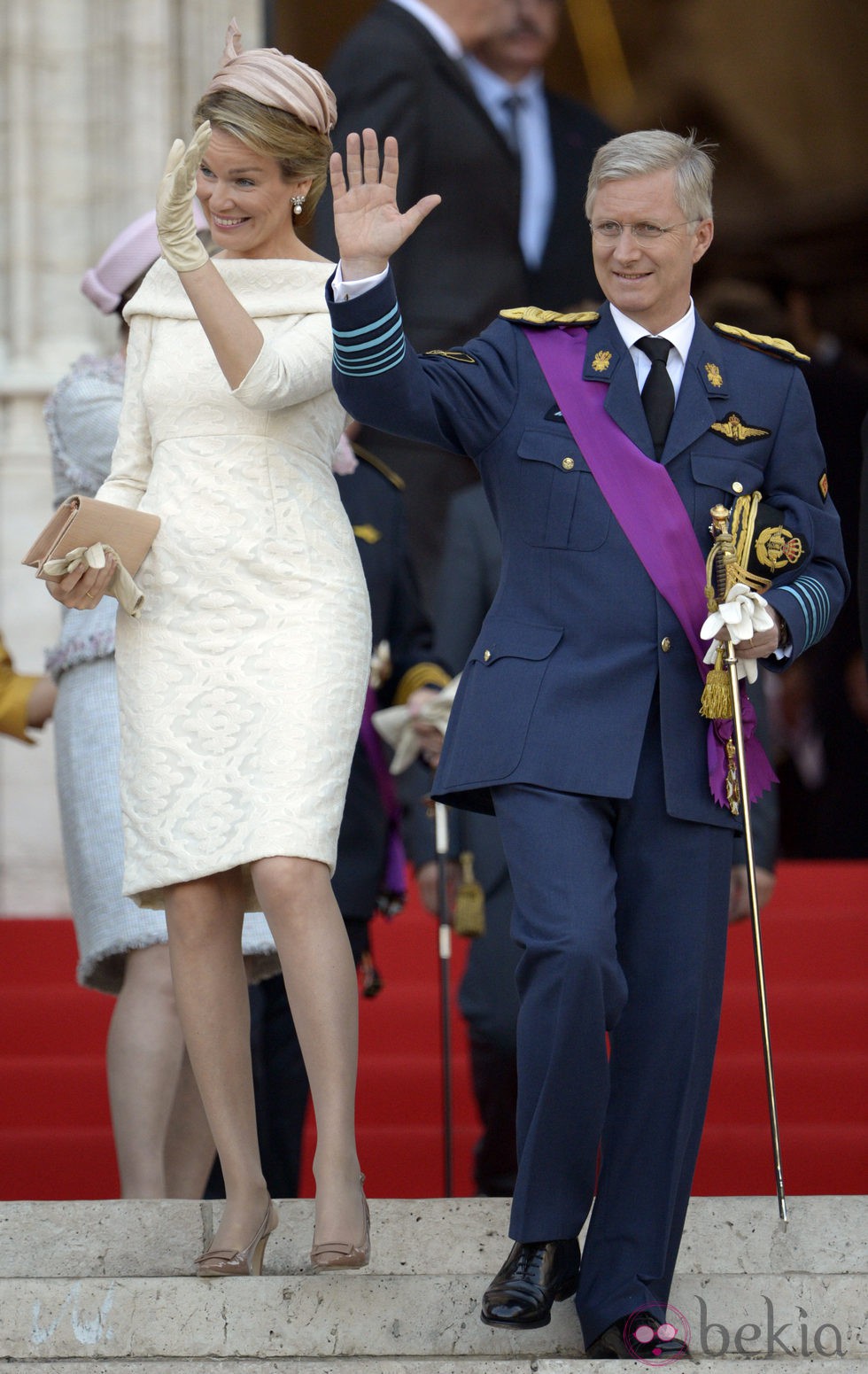 Felipe y Matilde de Bélgica a su llegada a la catedral de San Miguel y Santa Gúdula de Bruselas