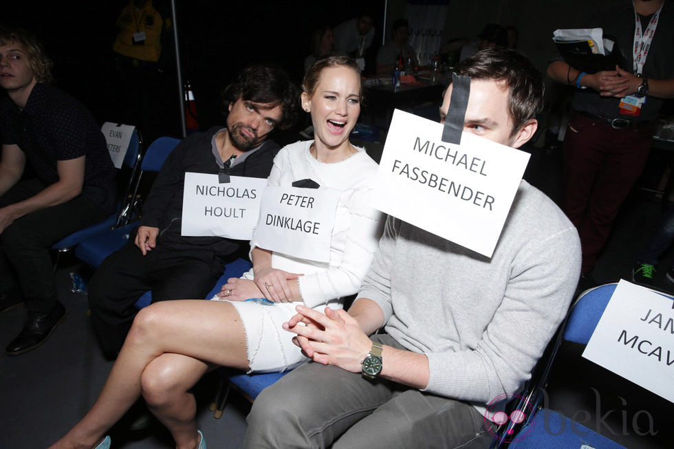 Peter Dinklage, Jennifer Lawrence y Nicholas Hoult en la Comic-Con 2013