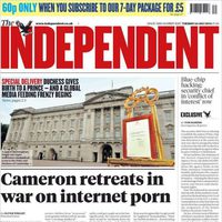 Portada de The Independent con el nacimiento del hijo de los Duques de Cambridge