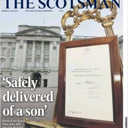 Portada de The Scotsman con el nacimiento del hijo de los Duques de Cambridge