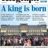 Portada de Belfast Telegraph con el nacimiento del hijo de los Duques de Cambridge