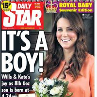 Portada de Daily Star con el nacimiento del hijo de los Duques de Cambridge