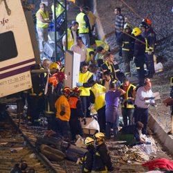 Descarrilamiento de un tren en Santiago de Compostela