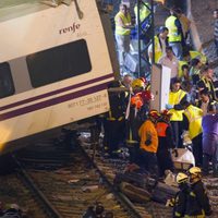 Descarrilamiento de un tren en Santiago de Compostela