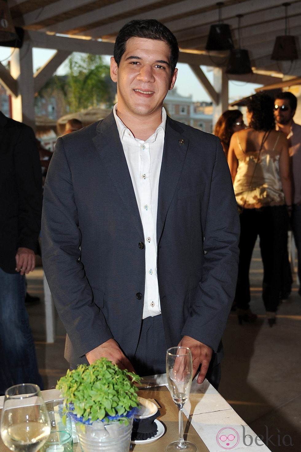 Juan Manuel Sánchez durante la inauguración de un restaurante en Barcelona