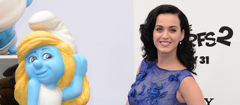 Katy Perry en la premiere de 'Los Pitufos 2' en Los Angeles