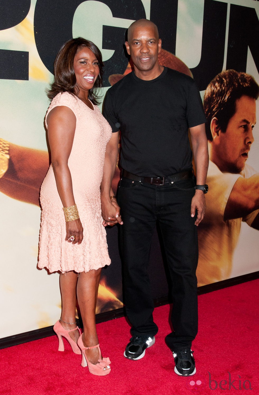 Denzel Washington y su esposa en la premiere de '2 Guns' en Nueva York