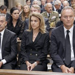 Paulino Rivero, María Dolores de Cospedal y Alberto Fabra en el funeral por las víctimas del tren de Santiago