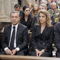 Paulino Rivero, María Dolores de Cospedal y Alberto Fabra en el funeral por las víctimas del tren de Santiago