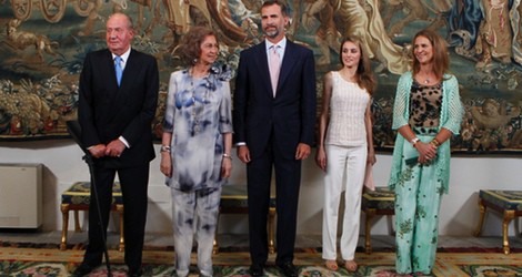 La Familia Real Española en la cena con las autoridades de Baleares