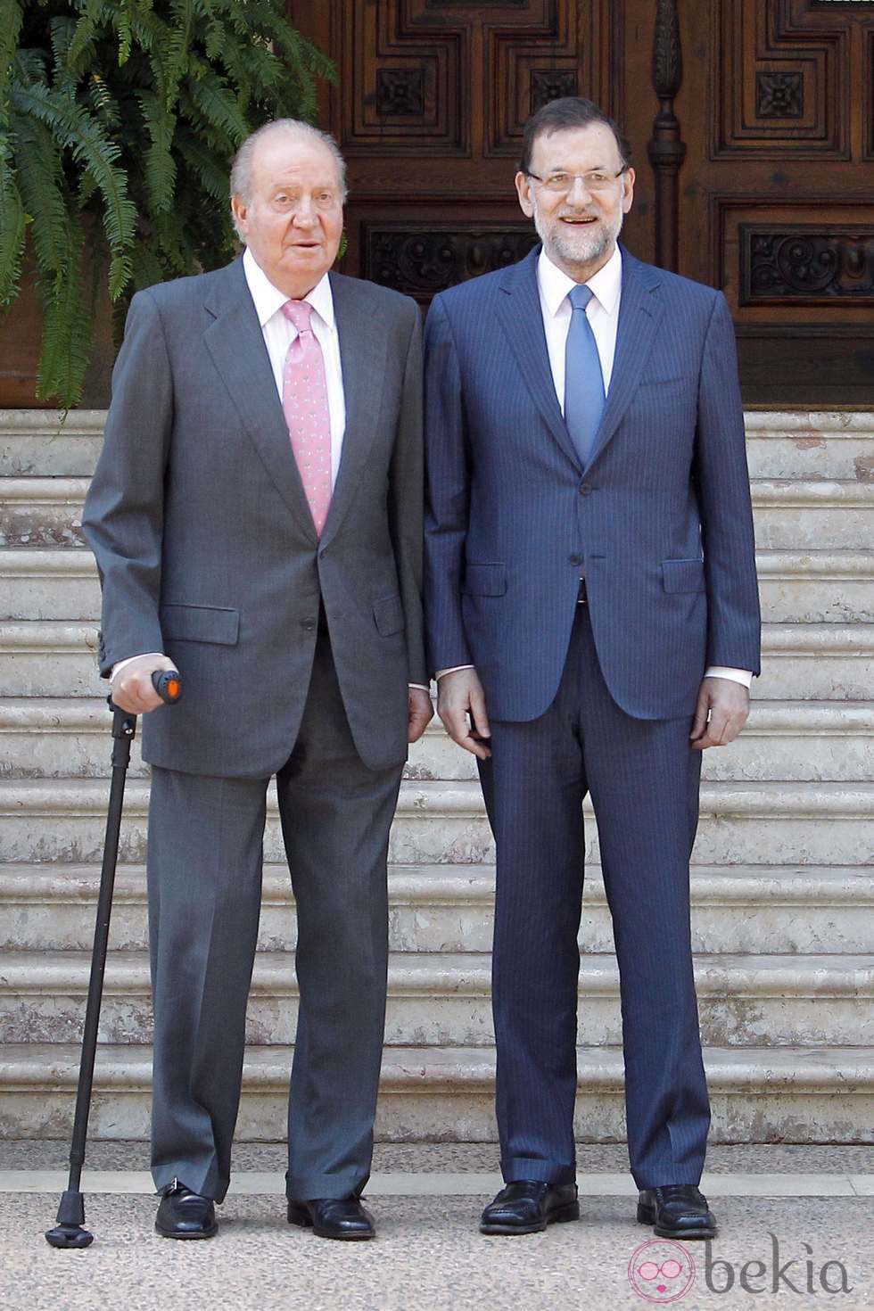 El Rey Juan Carlos y Mariano Rajoy tras su despacho en Marivent