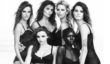 Miranda Kerr, Alek Wek, Alessandra Ambrossio, Helena Christensen, Isabeli Fontana y Karolina Kurkova en el Calendario Pirelli 2014