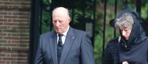 El Rey Harald V de Noruega en el funeral del Príncipe Friso de Holanda