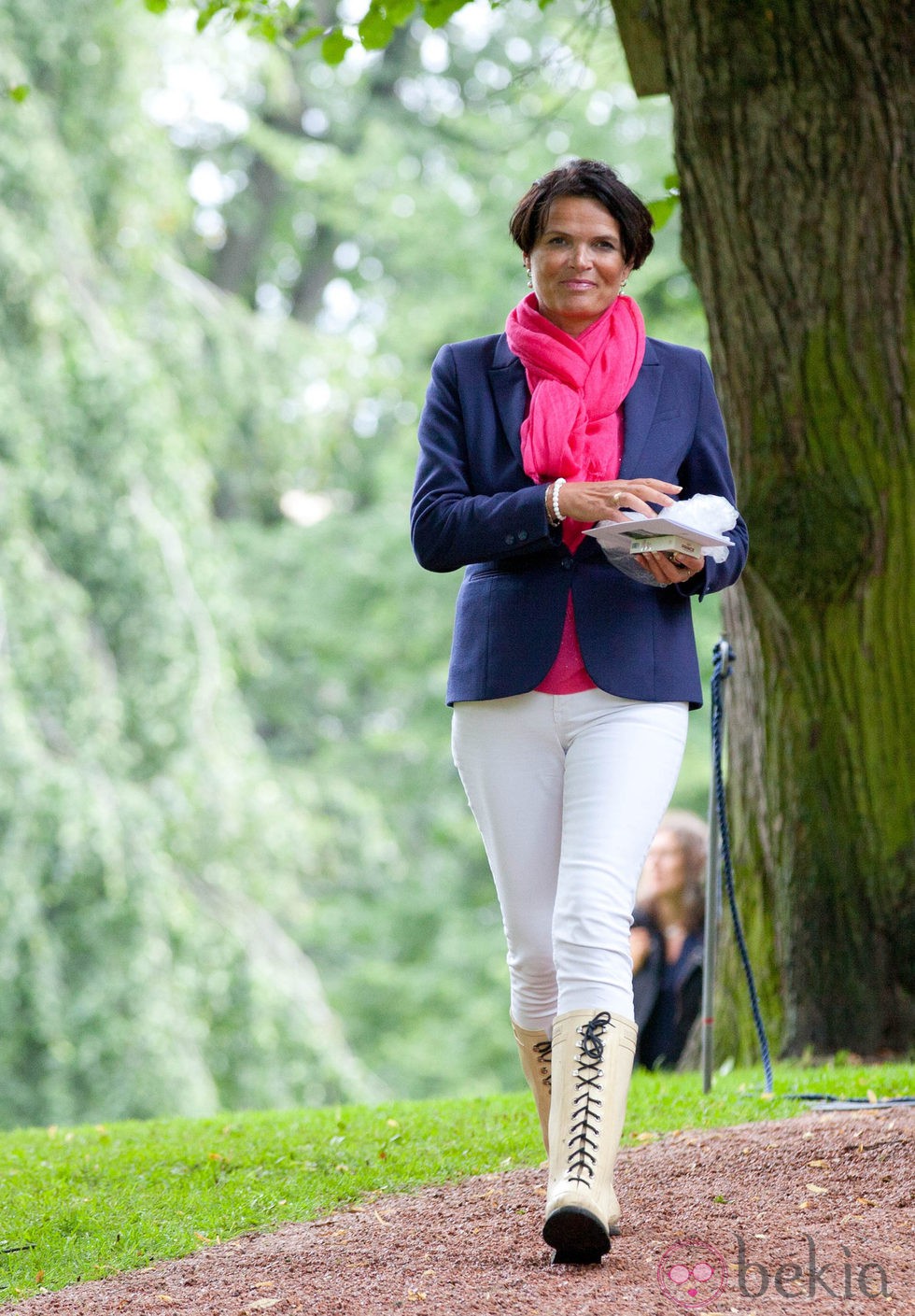 Kristin Hoiby en la celebración del 40 cumpleaños de su hermana Mette-Marit de Noruega