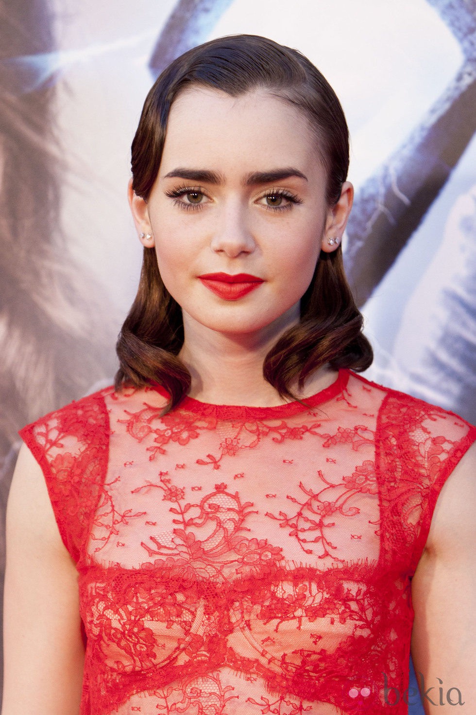 Lily Collins en el estreno de 'Cazadores de Sombras: Ciudad de Hueso' en Madrid