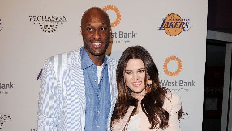 Lamar Odom y Khloe Kardashian en Staple Center