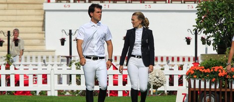 Sergio Álvarez y Marta Ortega en el Concurso de Saltos de Gijón