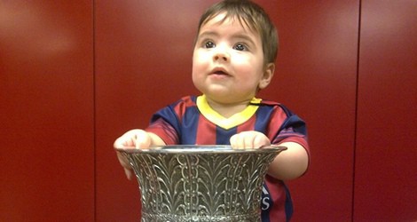 Milan Piqué con la Supercopa de España 2013