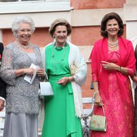 La Princesa Cristina, Sonia de Noruega y Silvia de Suecia en la boda de Gustaf Magnusson y Vicky Andren