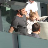 David Beckham y Harper Seven a su llegada a Londres tras sus vacaciones en Los Angeles