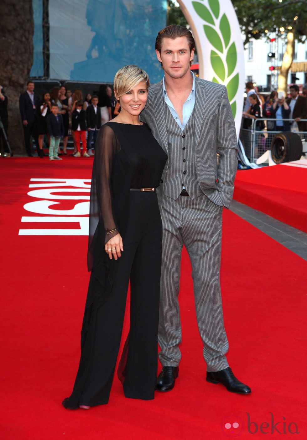 Elsa Pataky y Chris Hemsworth en el estreno de 'Rush'