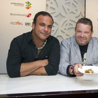 Ángel León, Chicote y Susi Díaz en la presentación de 'Top Chef' en el FesTVal de Vitoria 2013