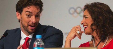 Pau Gasol y Ana Botella en la presentación de Madrid para los Juegos Olímpicos de 2020