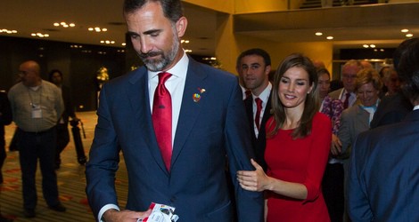 Los Príncipes de Asturias tras la presentación final de Madrid 2020 ante el COI