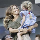 Sarah Jessica Parker con su hija en el US Open de tenis femenino