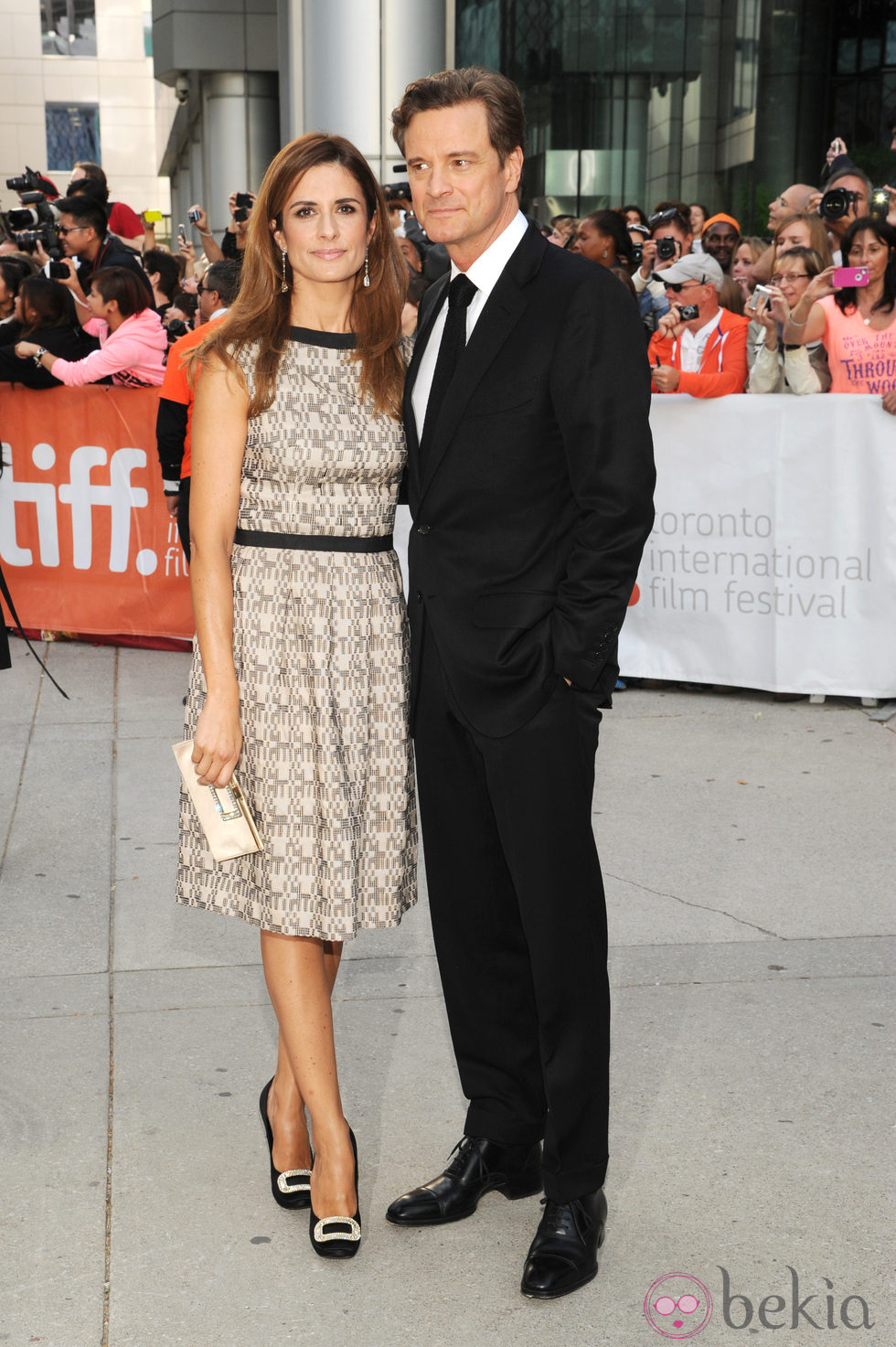 Colin Firth y Livia Giuggioli en el estreno de 'Un largo viaje' en el Festival Internacional de Cine de Toronto 2013