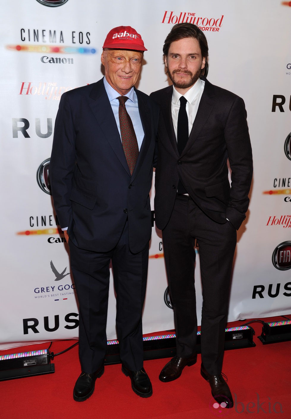 Nikki Lauda y Daniel Brühl en el estreno de 'Rush' en el Festival Internacional de Toronto 2013