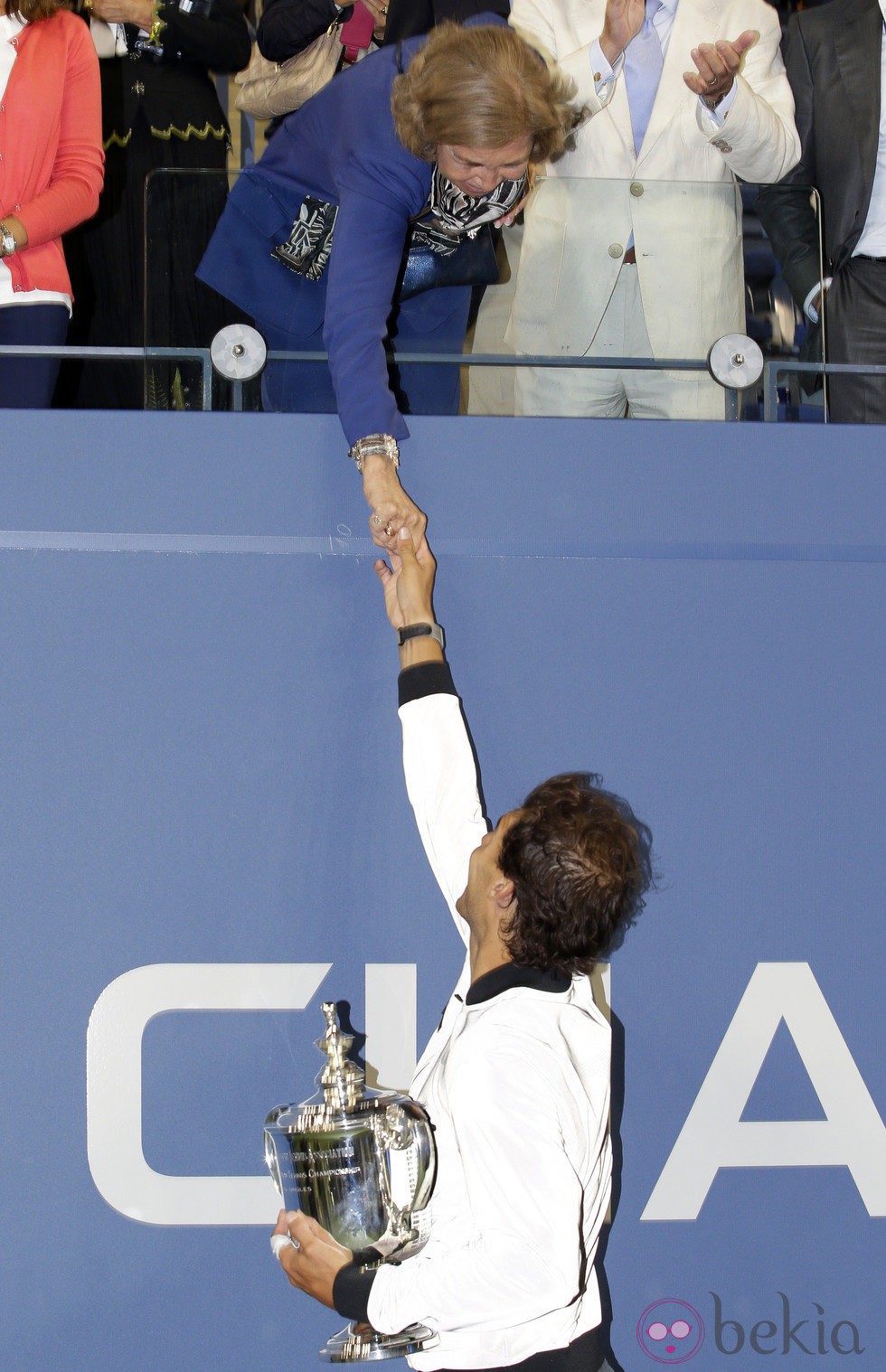 Rafa Nadal saluda a la Reina Sofía tras ganar el US Open 2013