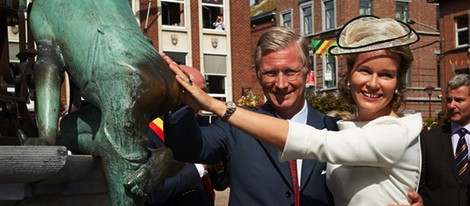 Felipe y Matilde de Bélgica en su primera visita a Wavre como Reyes