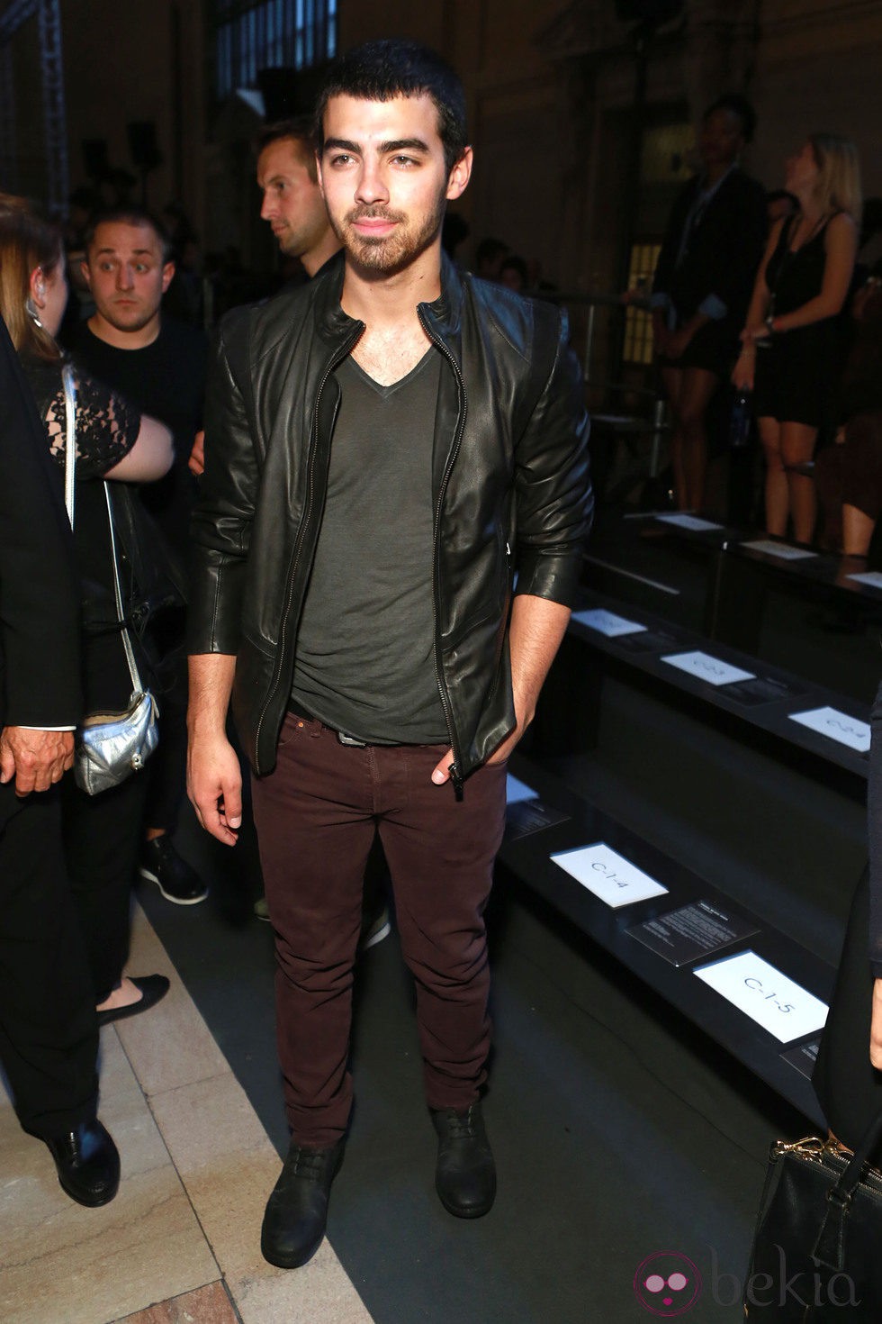 Joe Jonas en el desfile primavera/verano 2014 de Diesel en la Semana de la Moda de Nueva York