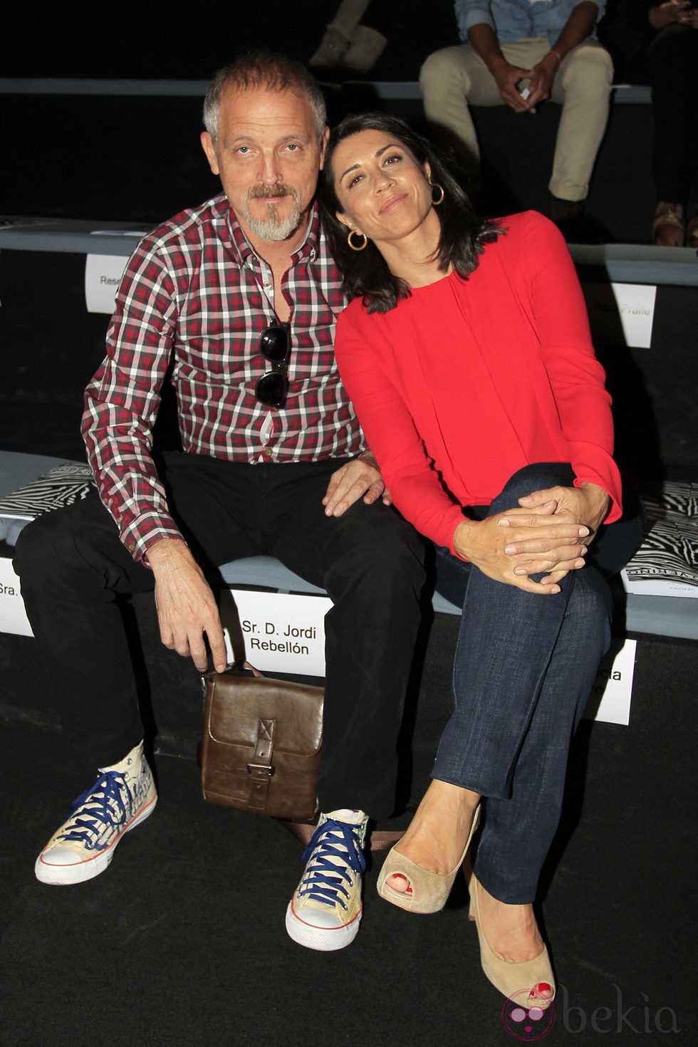 Jordi Rebellón y Alicia Borrachero en el desfile primavera/verano 2014 de Roberto Verino en Madrid Fashion Week