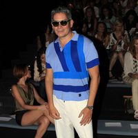 Boris Izaguirre en el desfile primavera/verano 2014 de Hannibal Laguna en Madrid Fashion Week