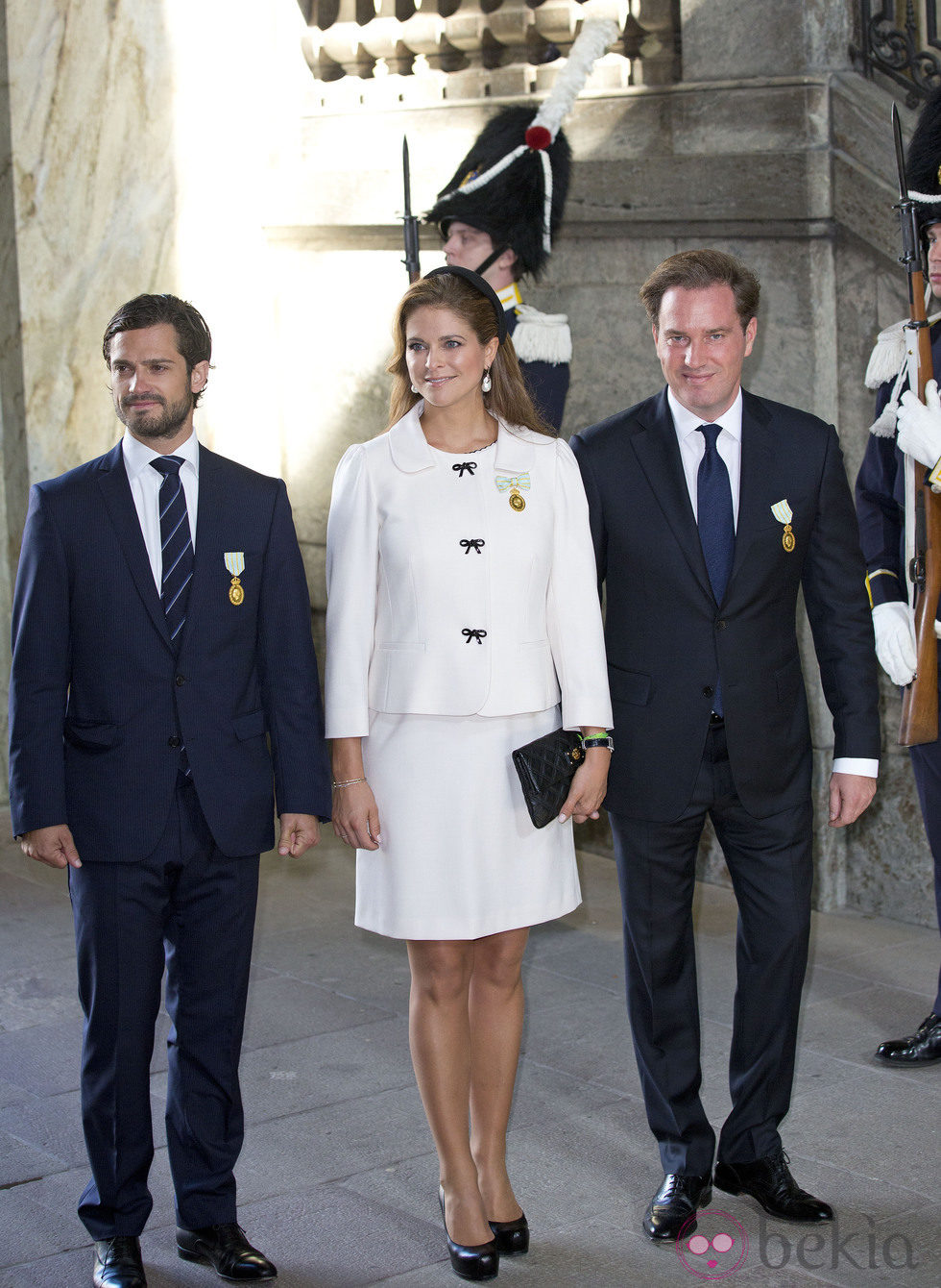 Carlos Felipe, Magdalena de Suecia y Chris O'Neill en la misa de Acción de Gracias del Jubileo