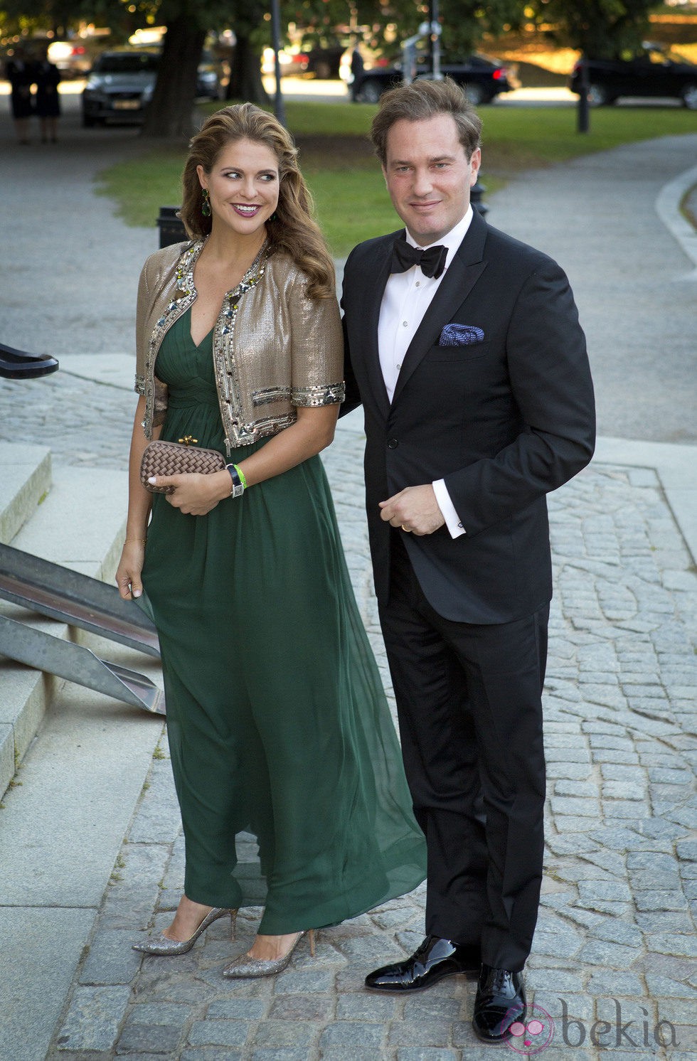 La Princesa Magdalena de Suecia y Chris O' Neill en el Jubileo del Rey Carlos Gustavo de Suecia