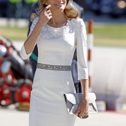 La Princesa Letizia antes de recibir a los Reyes de Holanda en Madrid